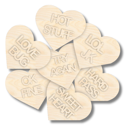 NEW Unfinished Wood Layered Conversation Heart Shelf Sitter | 6" Wide| 1/2" and 1/4" Wood | Wood Craft DIY